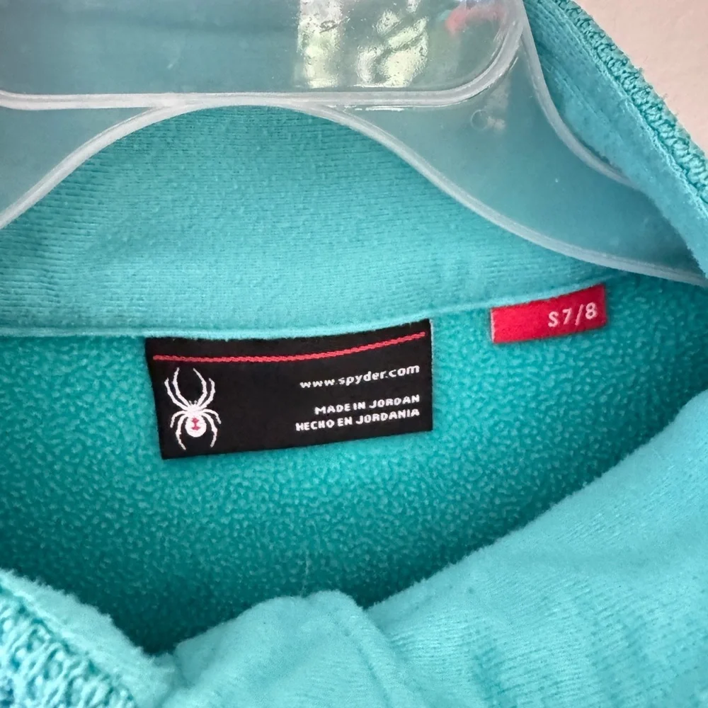 🕷️❄️ Spyder Kids Performance Fleece Jacket | Size S 7-8 | Aqua Teal